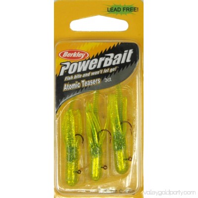Berkley PowerBait 1/32-Ounce Pre-Rigged Atomic Teaser, Chartreuse Silver Fleck, #PCATS132-CHS 553147155
